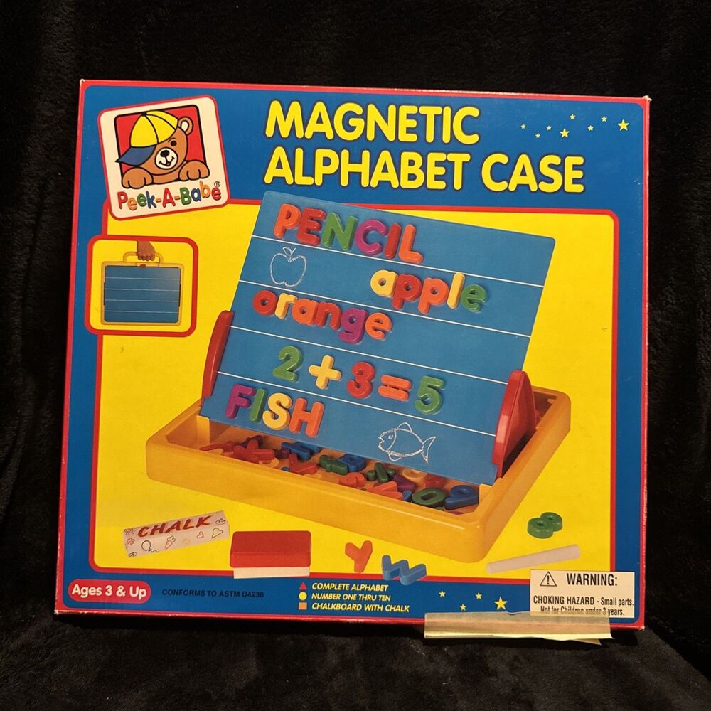 Vintage 90s Peek A Babe Magnetic Alphabet Case No 1076